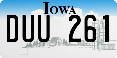 IA license plate DUU261