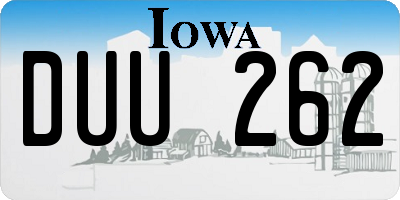 IA license plate DUU262