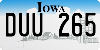 IA license plate DUU265