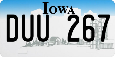 IA license plate DUU267