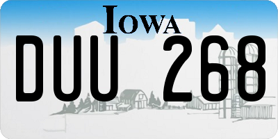 IA license plate DUU268
