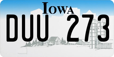 IA license plate DUU273