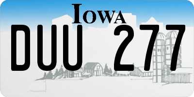 IA license plate DUU277