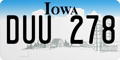 IA license plate DUU278
