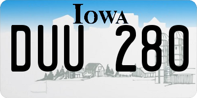 IA license plate DUU280