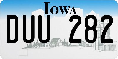 IA license plate DUU282