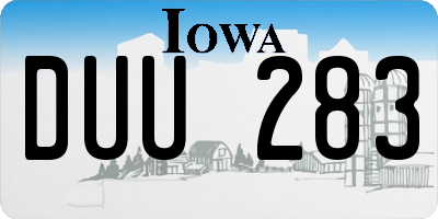 IA license plate DUU283