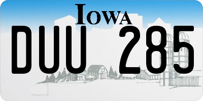 IA license plate DUU285