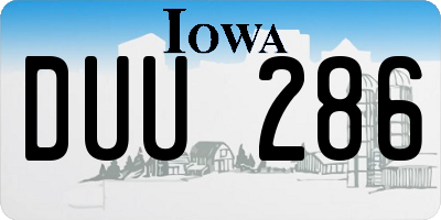 IA license plate DUU286