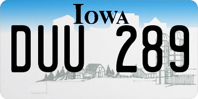IA license plate DUU289