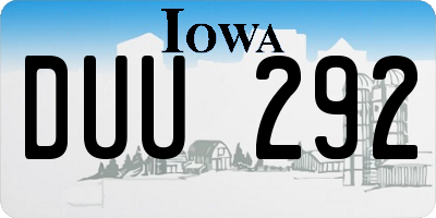 IA license plate DUU292