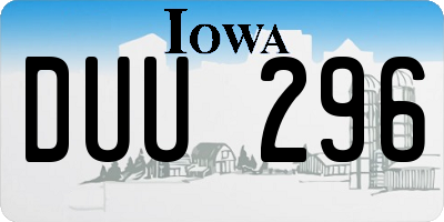 IA license plate DUU296