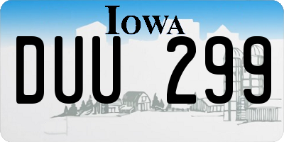 IA license plate DUU299