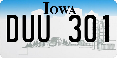 IA license plate DUU301