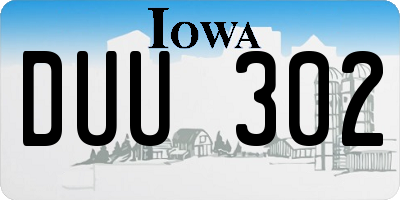 IA license plate DUU302