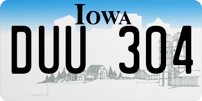IA license plate DUU304