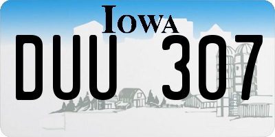 IA license plate DUU307