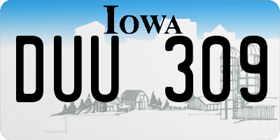 IA license plate DUU309