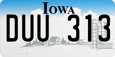 IA license plate DUU313