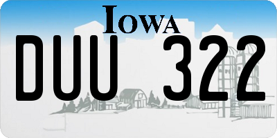 IA license plate DUU322