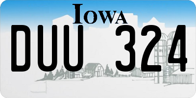 IA license plate DUU324