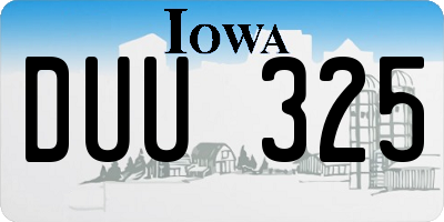IA license plate DUU325