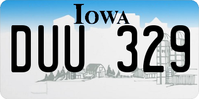 IA license plate DUU329