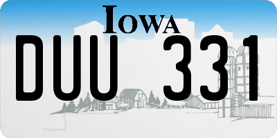 IA license plate DUU331