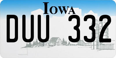 IA license plate DUU332