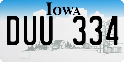 IA license plate DUU334