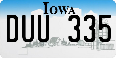 IA license plate DUU335
