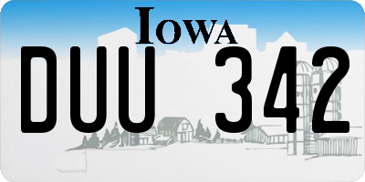 IA license plate DUU342
