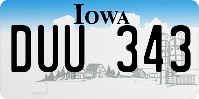 IA license plate DUU343