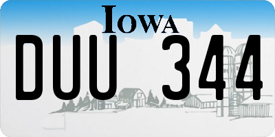 IA license plate DUU344