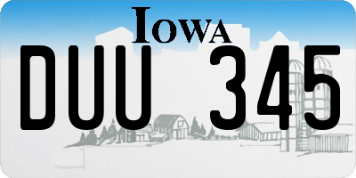 IA license plate DUU345