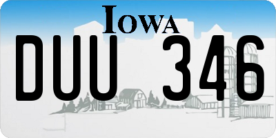IA license plate DUU346