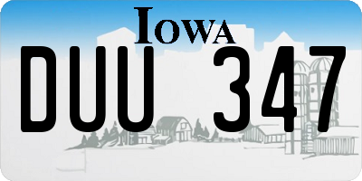 IA license plate DUU347