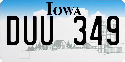 IA license plate DUU349