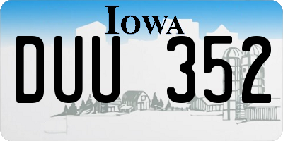 IA license plate DUU352