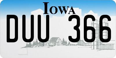 IA license plate DUU366