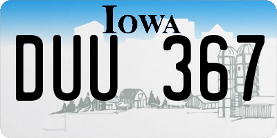 IA license plate DUU367