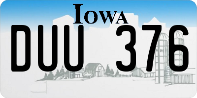 IA license plate DUU376