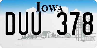IA license plate DUU378