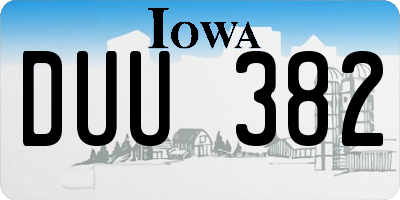 IA license plate DUU382