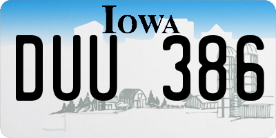 IA license plate DUU386