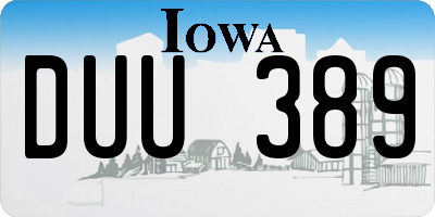 IA license plate DUU389