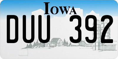 IA license plate DUU392