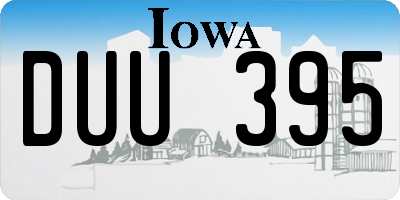 IA license plate DUU395