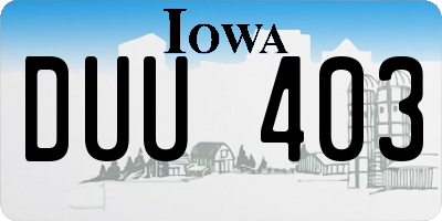 IA license plate DUU403