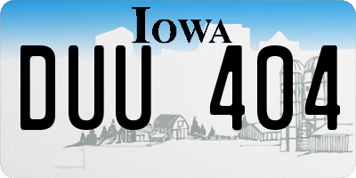 IA license plate DUU404